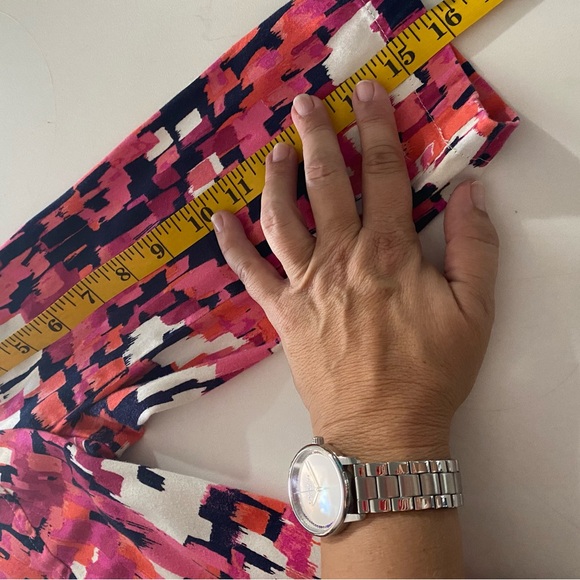 Cotton Stretch Jacket Pockets Statement Collar Zip Designer Pink Blue Print - Picture 14 of 15